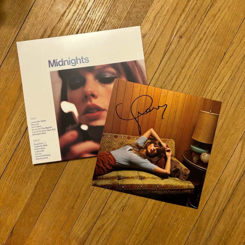 Taylor Swift Midnights vinyl with signed insert